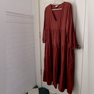 Universal Threads Burnt Orange muslin tiered dress
